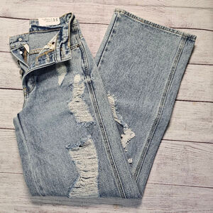 NWT Pacsun sz 23 distressed baggy pipe jeans